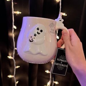Pink Cobwebs and Cauldrons Viral Ghost Mug